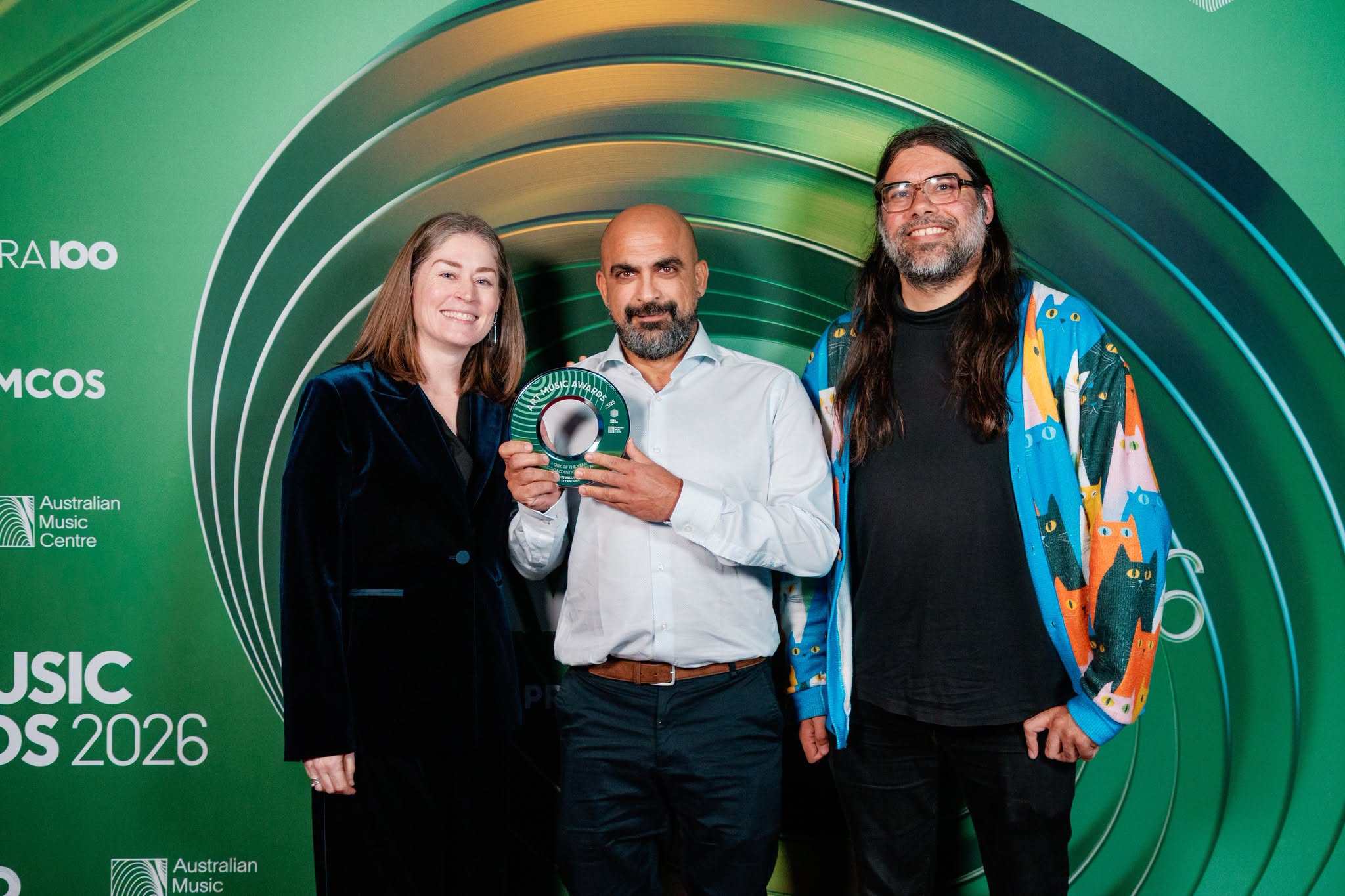 Receiving the Work of the Year: Electroacoustic/Sound Art award for Dark Oceanography at the 2026 Art Music Awards